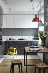 Small kitchen design in gray tones