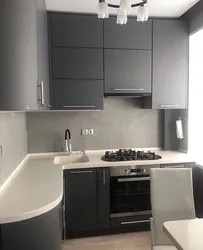 Small kitchen design in gray tones