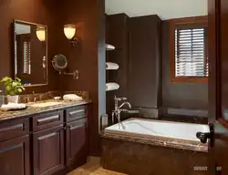 Bathroom design white brown