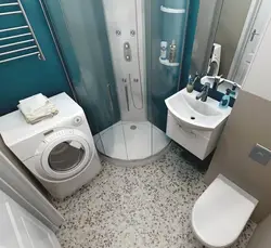 Tualet və paltaryuyan maşın foto ilə birlikdə kiçik vanna otağı