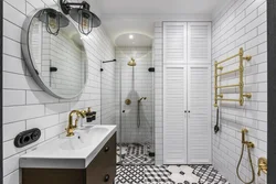 Bathroom interior with shower and toilet
