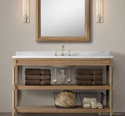 Bathroom sink design with cabinet