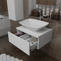 Kabinet ilə vanna otağı lavabo dizaynı