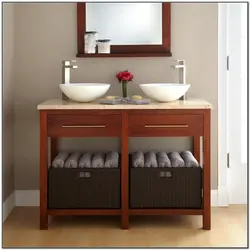 Bathroom sink design with cabinet