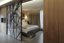 Decorative partition in the bedroom photo
