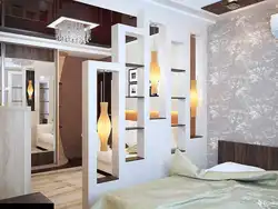Yataq otağı fotoşəkilində dekorativ arakəsmə