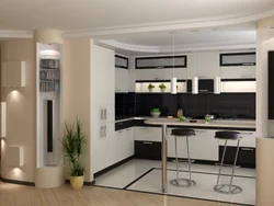 Corner kitchens in a studio apartment photo
