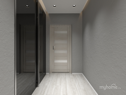Apartment design gray floor and gray doors