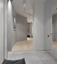 Apartment design gray floor and gray doors