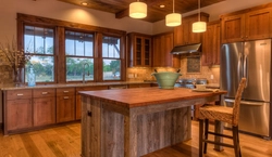 Kitchen room design from wood