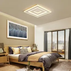 Lighting of suspended ceilings in the bedroom interior