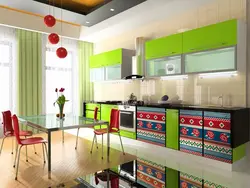 Цёмна зялёная кухня дызайн