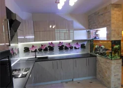 Kitchen apron made of MDF photo in the interior