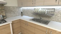 Interyerdə MDF fotoşəkildən hazırlanmış mətbəx önlük