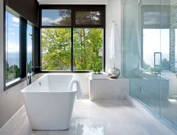Bathroom design with panoramic window