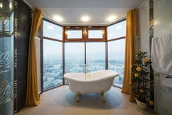 Bathroom design with panoramic window