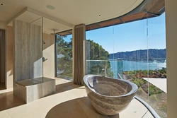 Bathroom design with panoramic window