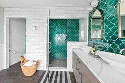 Bathroom design turquoise tiles