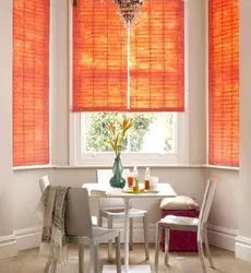 Orange kitchen curtains photo