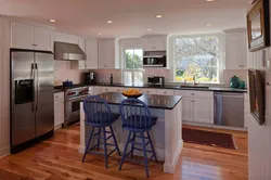 Kitchen Design With One Window And Island