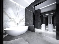 Bath design white marble with gray