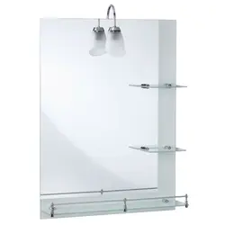 Bathroom mirror with shelf photo