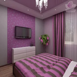 Purple bedroom interior photo