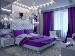 Purple bedroom interior photo