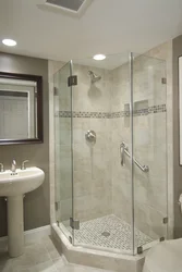 Bathroom design without bathtub with shower