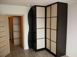 Living room interior in apartment corner wardrobe