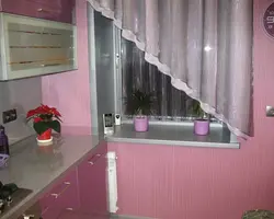 Curtains for a small kitchen in Khrushchev in a modern design