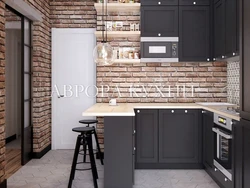 Kvartiralarda Loft Uslubidagi Oshxonalar Fotosurati 9 Kv.M.