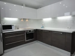 Kitchen design gloss with matte