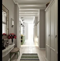 Design of a long hallway in a modern style