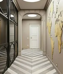 Design of a long hallway in a modern style
