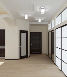 Apartment interior dark doors and floors
