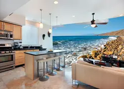 3D wallpaper for a small kitchen photo