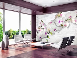 3D wallpaper for a small kitchen photo