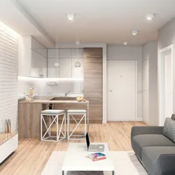 Studiyadagi Oshxonalar 24 M² Dizayndagi Fotosurat