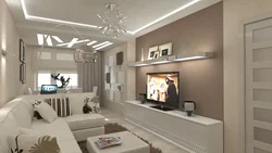 Интерьер гостиной в молочных цветах