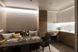 Kitchen project photo 14 sq m with sofa photo