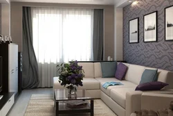 Corner sofa in the living room 15 sq m photo