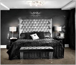 Bedroom design in black tone photo