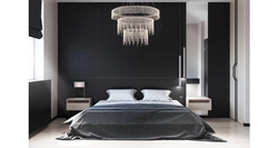 Bedroom design in black tone photo