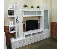 Wall in the living room white in a modern style photo
