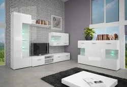 Wall in the living room white in a modern style photo
