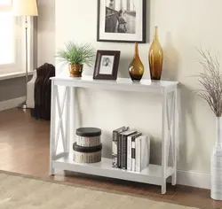 Photo console table in the hallway