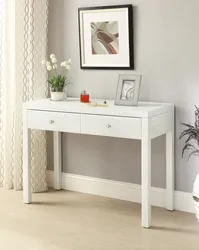 Photo console table in the hallway