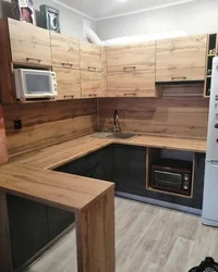 Кухня са стальніцай дуб адзін фота