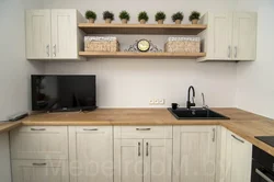 Kitchen with Wotan oak countertop photo